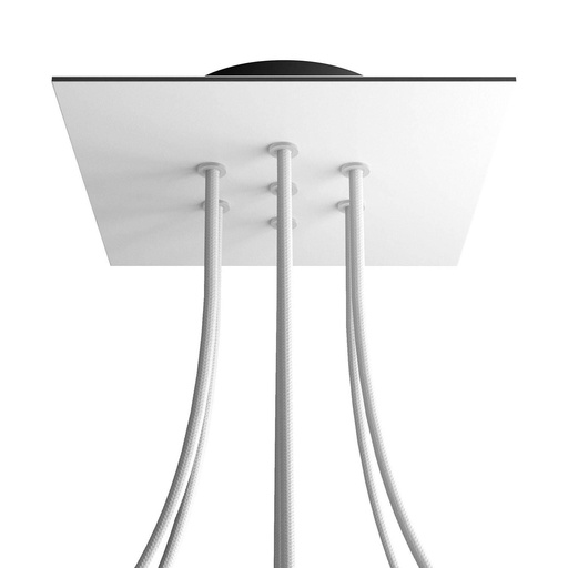 [8050997075552] Rosone Rose-One quadrato, 200 mm con 7 fori e 4 fori laterali