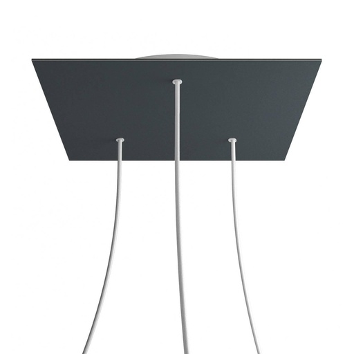 [8050997072506] Rosone XXL Rose-One quadrato, 400 mm con 3 fori e 4 fori laterali