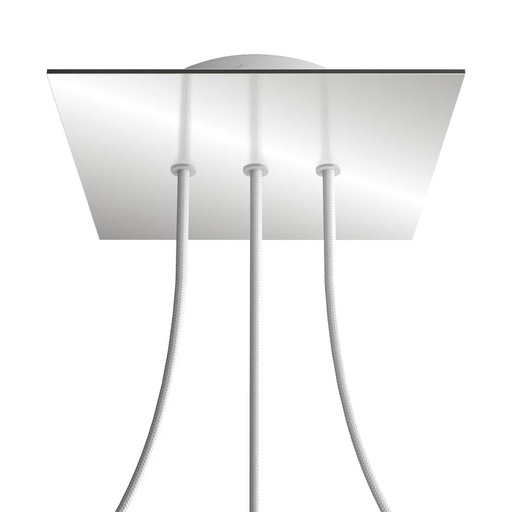 [8050997073060] Rosone Rose-One quadrato, 200 mm con 3 fori in linea e 4 fori laterali