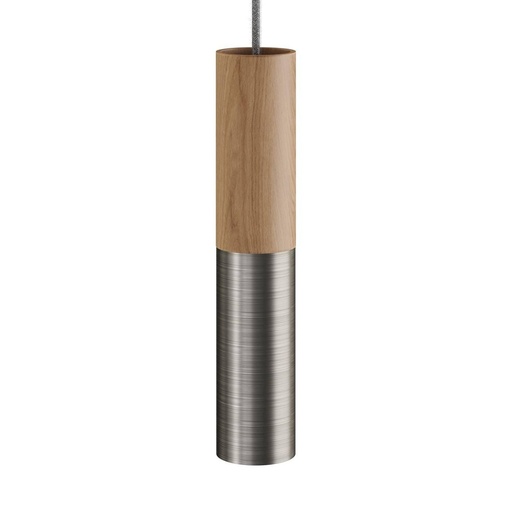 [8050997035686] Tub-E14, wood and metal tube for spotlight with double lamp holder