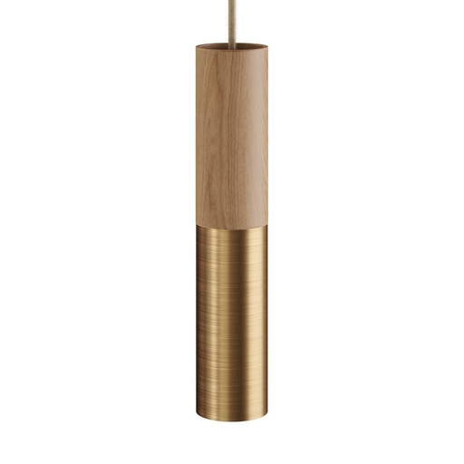 [8050997035693] Tub-E14, wood and metal tube for spotlight with double lamp holder