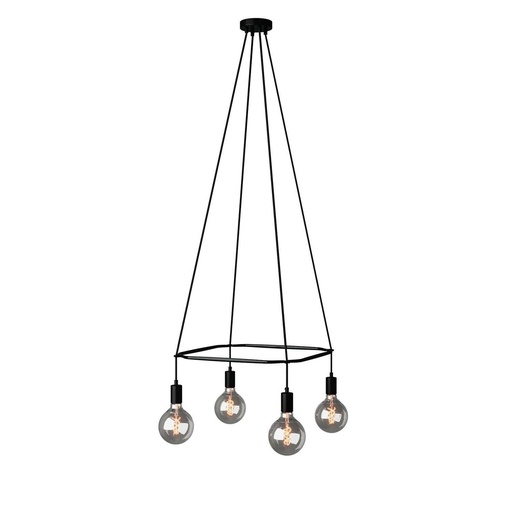 [8050997239916] Cage Chandelier with 4 drops Globo