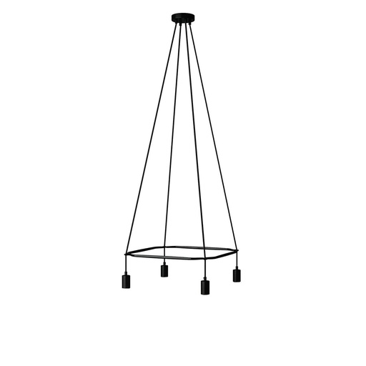 [8050997239572] Cage Chandelier with 4 drops Globo