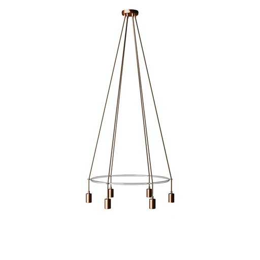 [8050997239640] Cage chandelier with 6 drops Globo
