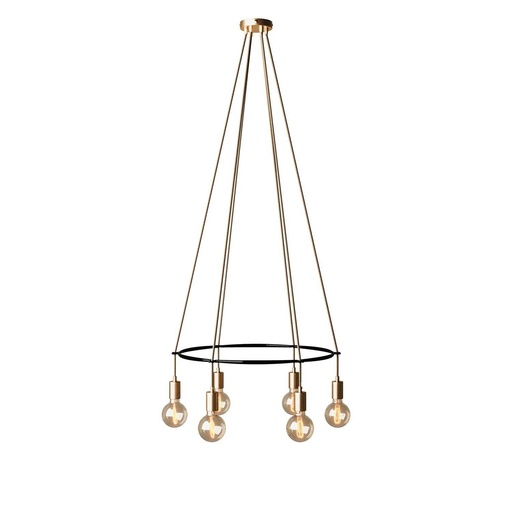 [8050997239992] Cage chandelier with 6 drops Globo