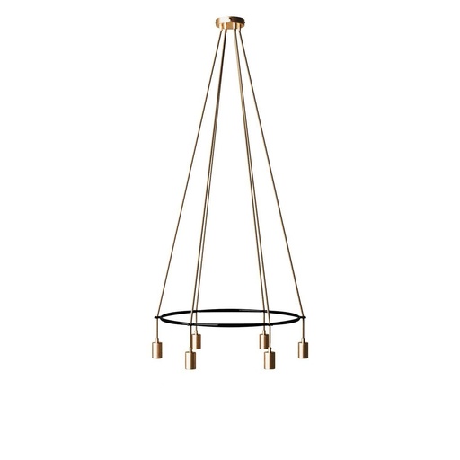 [8050997239657] Cage chandelier with 6 drops Globo