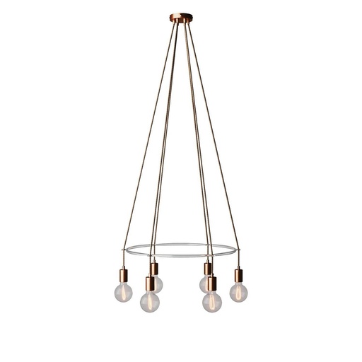 [8050997239985] Cage chandelier with 6 drops Globo