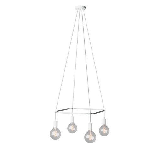 [8050997239909] Cage Chandelier with 4 drops Globo
