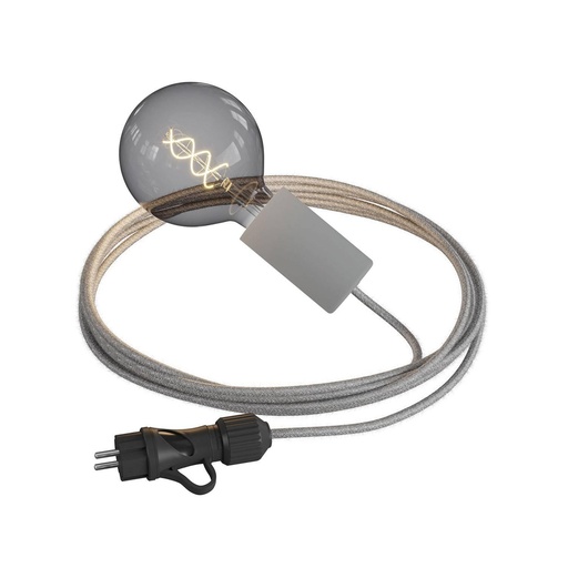 [8,05773E+12] Snake Eiva Elegant, lampada portatile per esterni, 5 m cavo tessile,