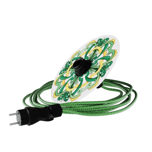 [8,051E+12] Snake Eiva con paralume mini Piatto Ellepì 'Maioliche', lampada