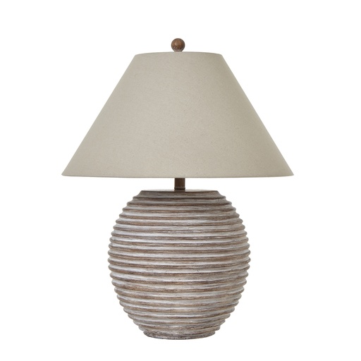 [23723] Saturn Table Lamp With Linen Shade